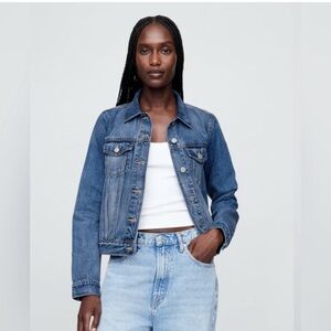 Gap Icon Denim jean Jacket distressed Indigo Size XS